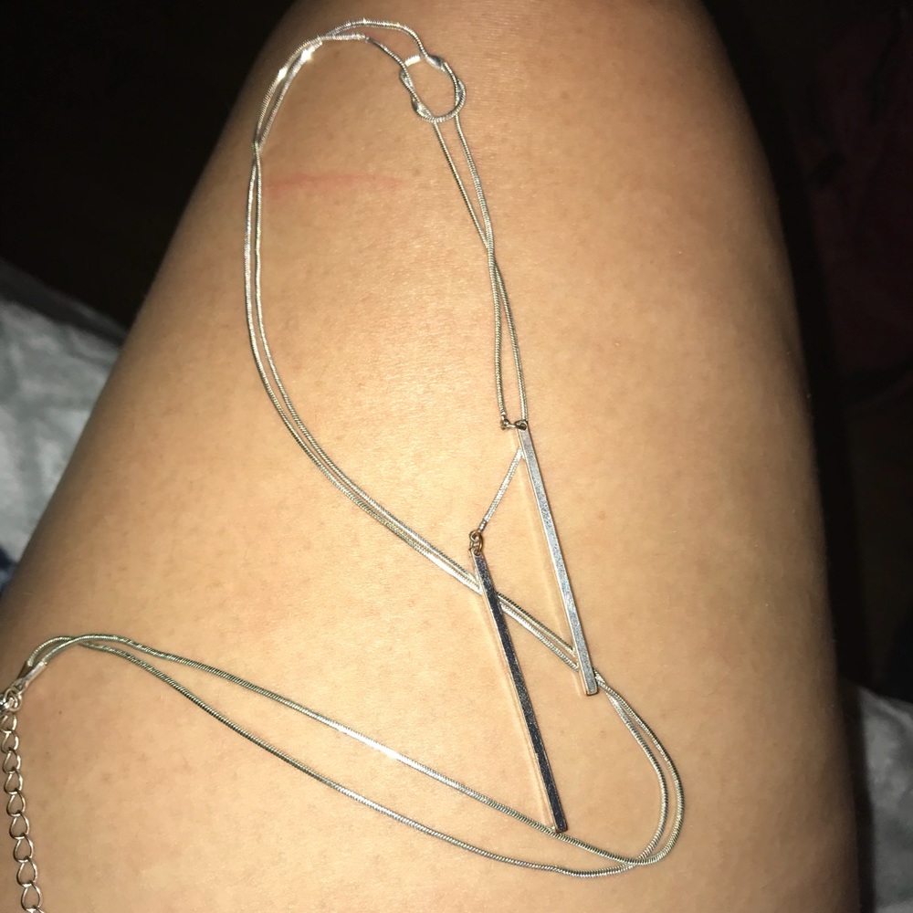 Long sterling silver dress necklace